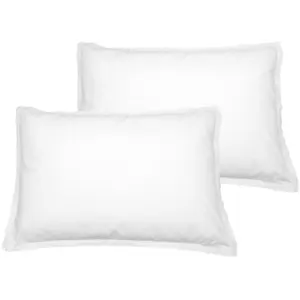 Lot de 2 taies d'oreiller en coton blanc 50x70 cm
