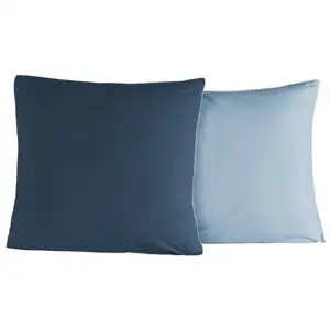 Comparateur de prix : Sensei Maison 2 taies d'oreiller bicolores en percale Indigo/Nuage 65x65 cm