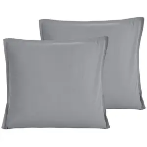 Sensei Maison Lot de 2 taies d'oreiller en coton lavé bio Gris Perle 65x65 cm pas cher