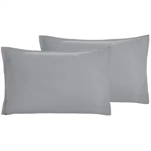 Sensei Maison Lot de 2 taies d'oreiller en coton lavé bio Gris Perle 50x70 cm pas cher