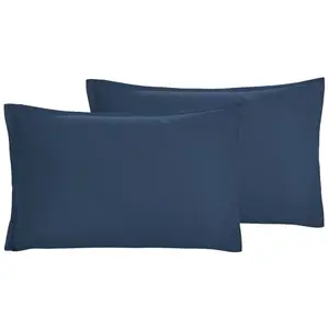 Sensei Maison Lot de 2 taies d'oreiller en percale lavée indigo 50x70 cm pas cher