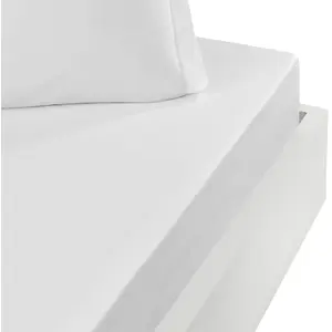 Sensei La Maison du Coton Drap housse en percale bonnet 40cm Blanc 80x200 cm pas cher