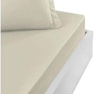Drap housse en percale bonnet 40cm Ficelle 90x200 cm pas cher