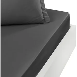 Sensei La Maison du Coton Drap housse en percale bonnet 40cm Anthracite 90x200 cm pas cher
