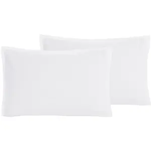 Sensei Maison Lot de 2 taies d'oreiller en percale lavée blanc 50x70 cm pas cher