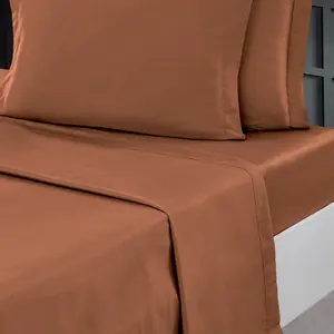 Sensei Maison Drap plat en percale de coton brique 240x300 cm pas cher