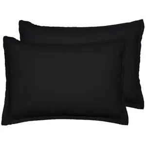 Sensei Maison Lot de 2 taies d'oreiller en flanelle de coton Anthracite 50x70 cm pas cher