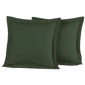 Lot de 2 taies d'oreiller en percale de coton eucalyptus 65x65 cm pas cher