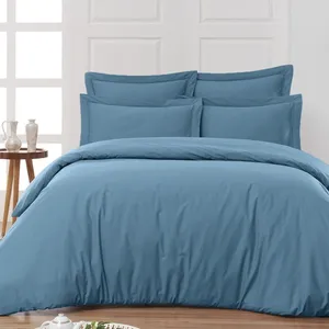 Drap housse en percale de coton Cobalt 80x200 cm pas cher