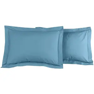Sensei Maison Lot de 2 taies d'oreiller en percale de coton cobalt 50x70 cm pas cher