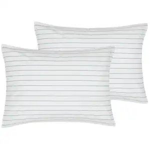 Sensei Maison Lot de 2 taies d'oreillers en percale de coto petrol 50x70 cm pas cher