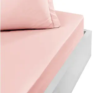 Drap housse en percale bonnet 40cm Poudre 140x190 cm