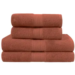 Sensei Maison Ensemble de bain 4 pièces en coton Terracota