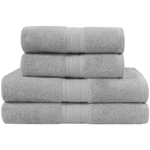 Sensei Maison Ensemble de bain 4 pièces en coton Gris Perle