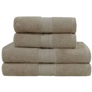 Sensei Maison Ensemble de bain 4 pièces en coton Mastic