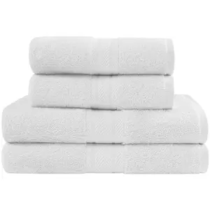 Sensei Maison Ensemble de bain 4 pièces en coton Blanc