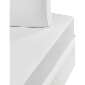 Sensei Maison Drap housse satin de coton bonnet 40 cm Blanc 80x200 cm pas cher