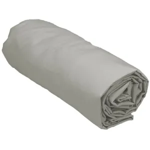 Drap housse uni en satin de coton Taupe 180x200 cm pas cher