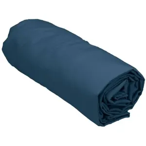 Drap housse Satin de Coton 120 fils/cm² Uni VERSAILLES Marine 160x200 pas cher