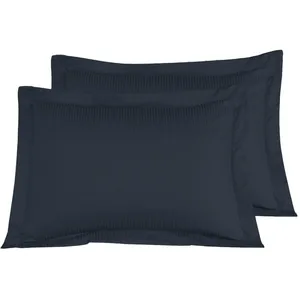 Sensei Lot de 2 taies d'oreiller rayées en satin de marine 50x70 cm pas cher