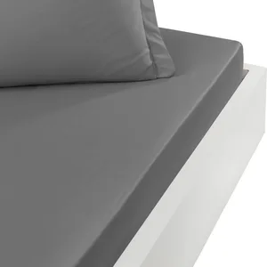Sensei Maison Drap housse en percale de coton Galet 90x190 cm pas cher