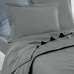 Comparateur de prix : Drap plat en percale de coton  galet 180x290 cm