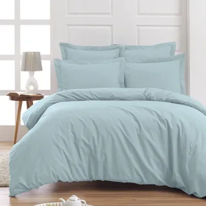 Sensei Maison - Drap Plat en Percale de Coton Soft Percale - 240x300 cm - Bleu Arctic