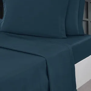 Comparateur de prix : Sensei Maison - Drap Plat en Percale de Coton Soft Percale - 180x290 cm - Indigo
