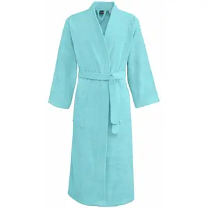 Sensei Maison Peignoir col kimono en coton Bleu Turquoise S pas cher