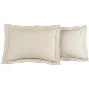 Comparateur de prix : Lot de 2 taies d'oreiller en percale de coton ficelle 50x70 cm