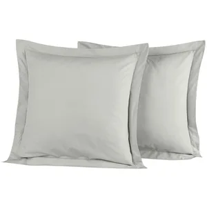 Lot de 2 taies d'oreiller en percale de coton gris perle 65x65 cmVendu paramazon