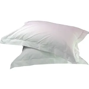Lot de 2 taies d'oreiller en percale de coton blanc 65x65 cm