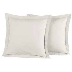 Lot de 2 taies d'oreiller en percale de coton ecru 65x65 cmVendu paramazon