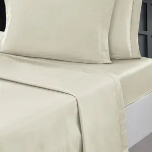 Drap plat en percale de coton  ficelle 240x300 cm