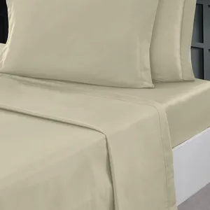 Sensei Maison - Drap Plat en Percale de Coton Soft Percale - 270x300cm - Ficelle