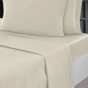 Sensei - Drap Plat Plat Percale UNI - - Ecru, Coton, 240x310