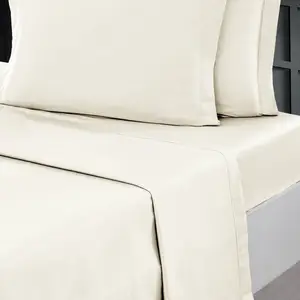 Sensei Maison - Drap Plat en Percale de Coton Soft Percale - 270x300cm - Ecru
