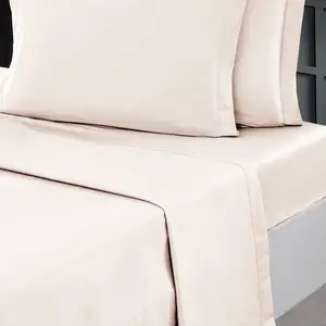 Sensei Maison Drap plat en percale de coton petale 180x290 cm pas cher