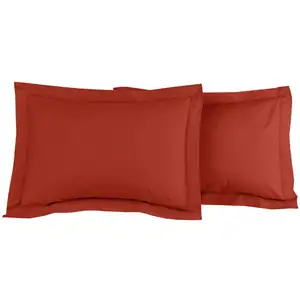 Lot de 2 taies d'oreiller en percale de coton terracota 50x70 cmVendu paramazon