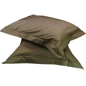 Lot de 2 taies d'oreiller en percale de coton taupe 50x70 cmVendu parrakuten