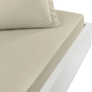 Sensei Maison Drap housse en percale de coton Ficelle 90x190 cm pas cher