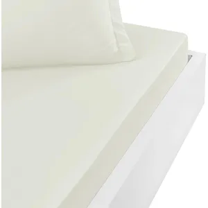 Drap housse en percale de coton Ecru 140x190 cm pas cher