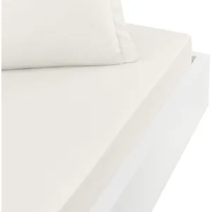 Sensei - Drap Housse Percale UNI - - Ecru, Coton, 200x200 pas cher