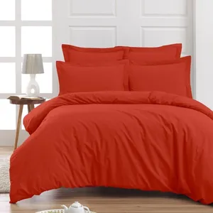 Sensei - Drap Housse Percale UNI - - Terracota, Coton, 120x190 pas cher