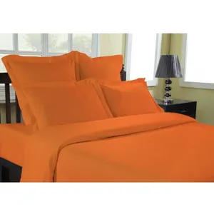 Sensei - Drap Housse Percale UNI - - Terracota, Coton, 200x200 pas cher