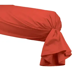 Sensei Maison - Taie de traversin en Percale de Coton Soft Percale - 45x185 cm - Terracota