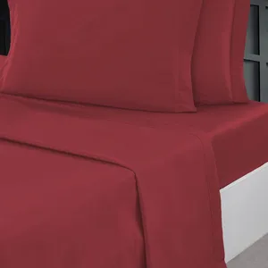 Sensei Maison - Drap Plat en Percale de Coton Soft Percale - 180x290 cm - Cardinal