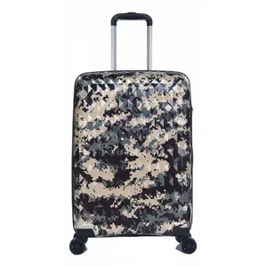 LYS - Valise Cabine polycarbonate camouflage vert 55x38x20 cm 4 Roues ... pas cher