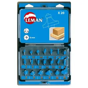 Coffret de 20 mèches de défonceuse def.428.20 - leman - 428.700.20 pas cher