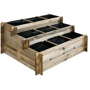 Potager en bois à étages - CEMONJARDIN - Grand modèle - Carré - Universel pas cher